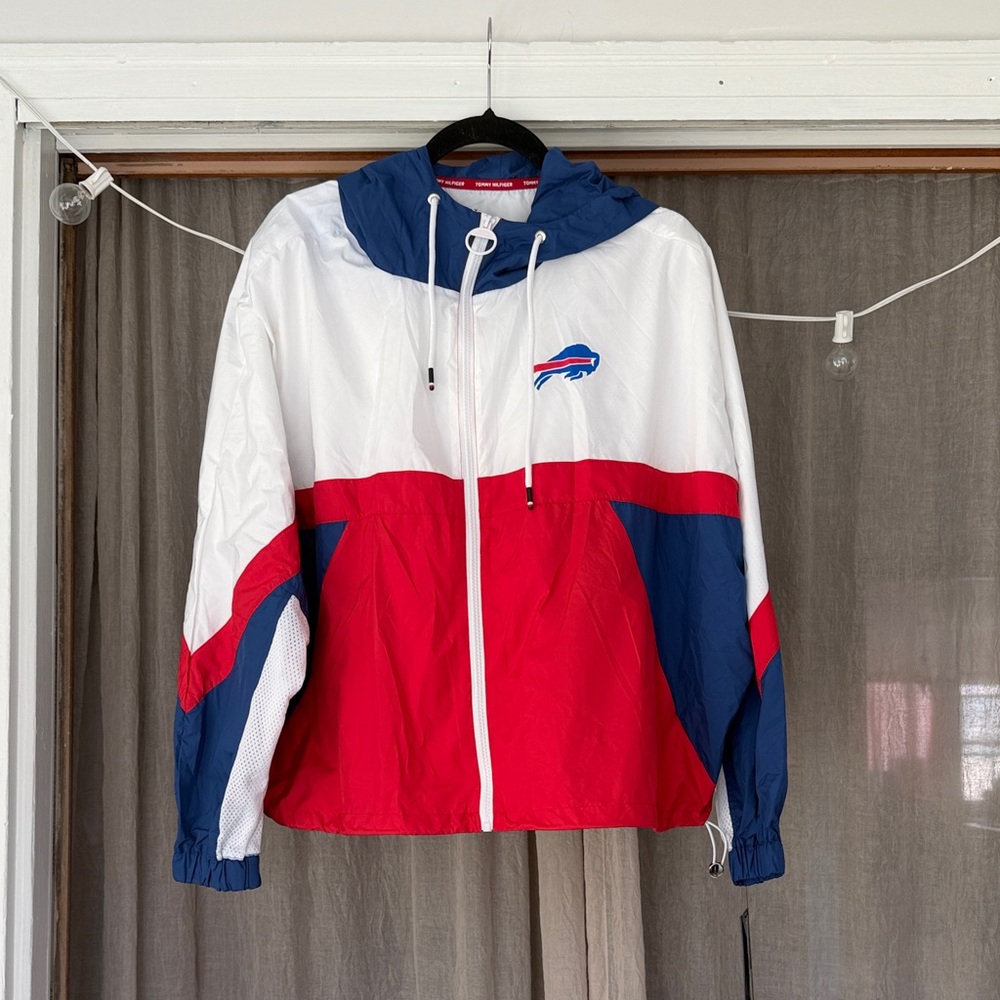 Tommy Hilfiger Red White and Blue Colorblock Windbreaker Jacket